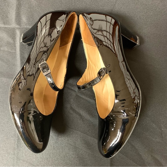 Ziera Refined Comfort Shoes - Ziera Refined Comfort Black Patent Heel Shoes Trixie 41FF approx.US 10.5